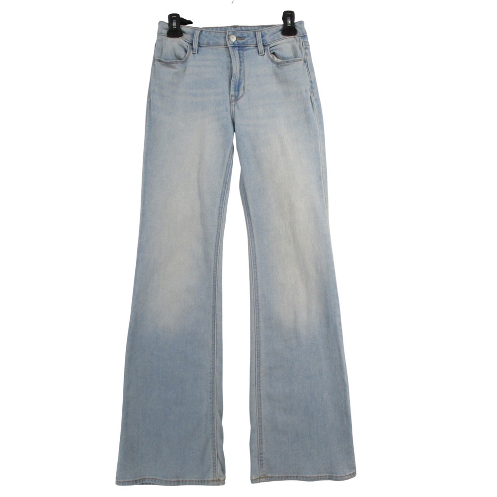 Old Navy Wow Flare Jeans High Rise Light Wash Blue Denim Size 0 Flare Leg